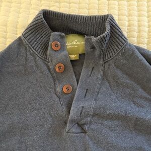 Eddie Bauer Navy Pullover with Wooden Buttons
